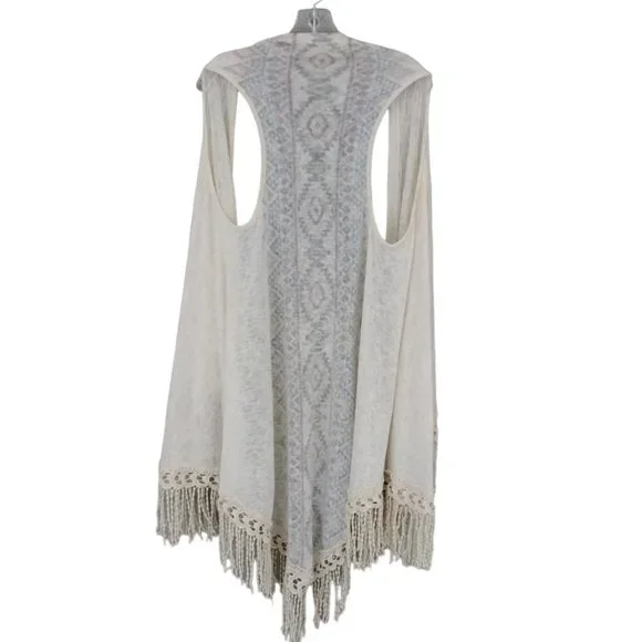 Anthropologie Penelope Project Long Open Cardigan/Ruana/Sleeveless Duster- Boho - Picture 6 of 8
